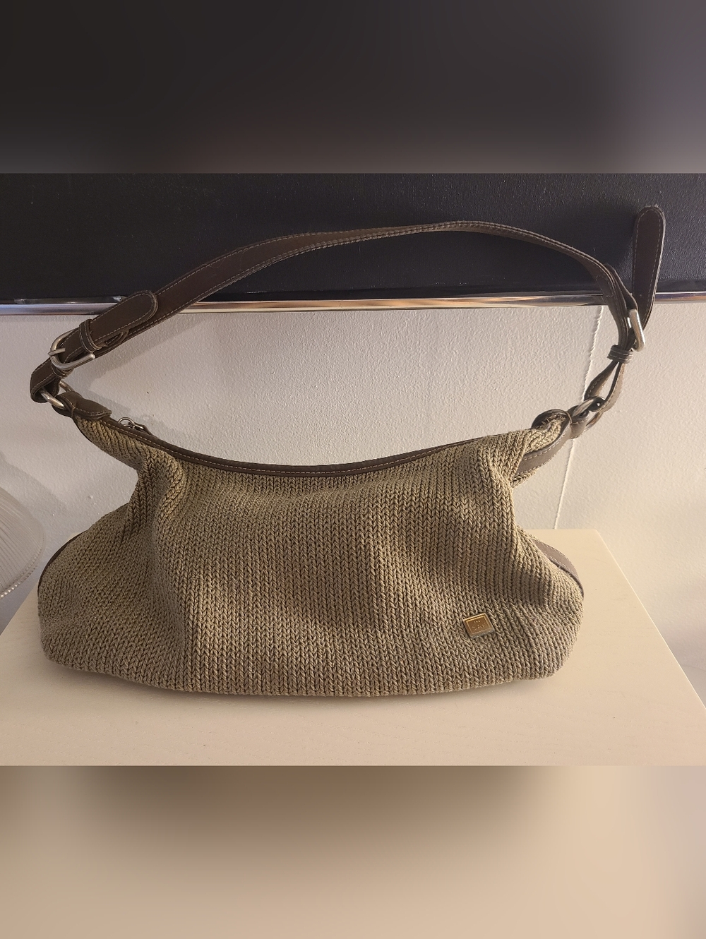 The Sak Classic Knit Hobo Bag Crochet Shoulder Purse Slouchy Boho